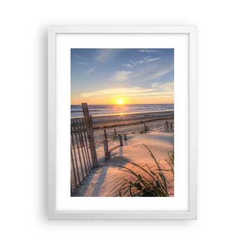 Affiche dans un cadre blanc - Poster - Ombre et brillance du vent - 30x40 cm