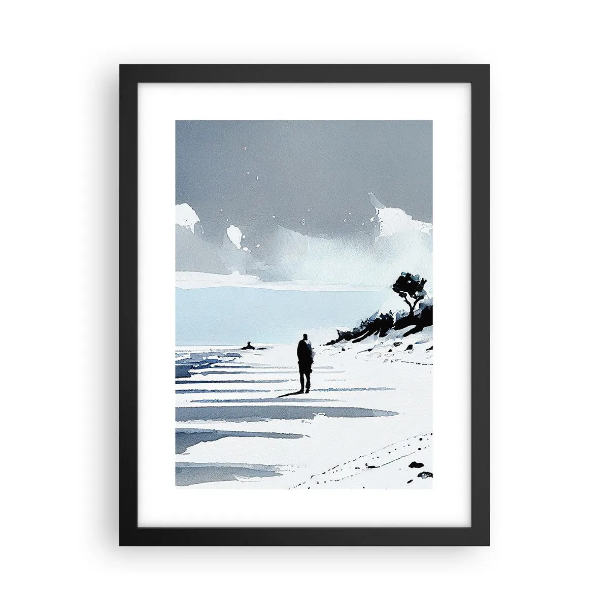 Affiche dans un cadre noir - Poster - Seul à seul - 30x40 cm