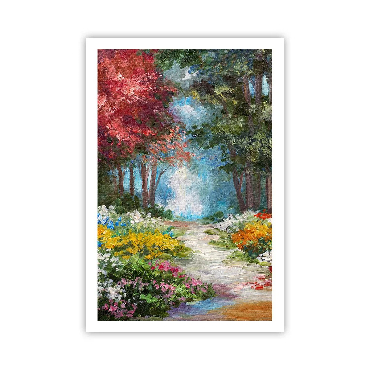 Affiche - Poster - Jardin forestier, forêt de fleurs - 61x91 cm