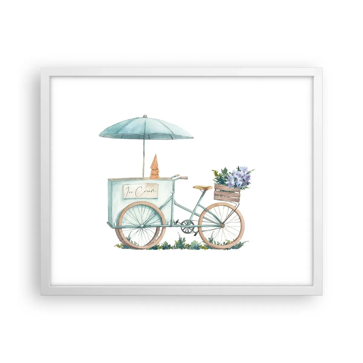 Affiche dans un cadre blanc - Poster - Doux souvenir d'été - 50x40 cm