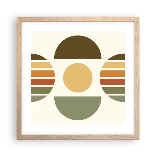 Affiche dans un chêne clair - Poster - Dans les coulaurs de la terre - 40x40 cm