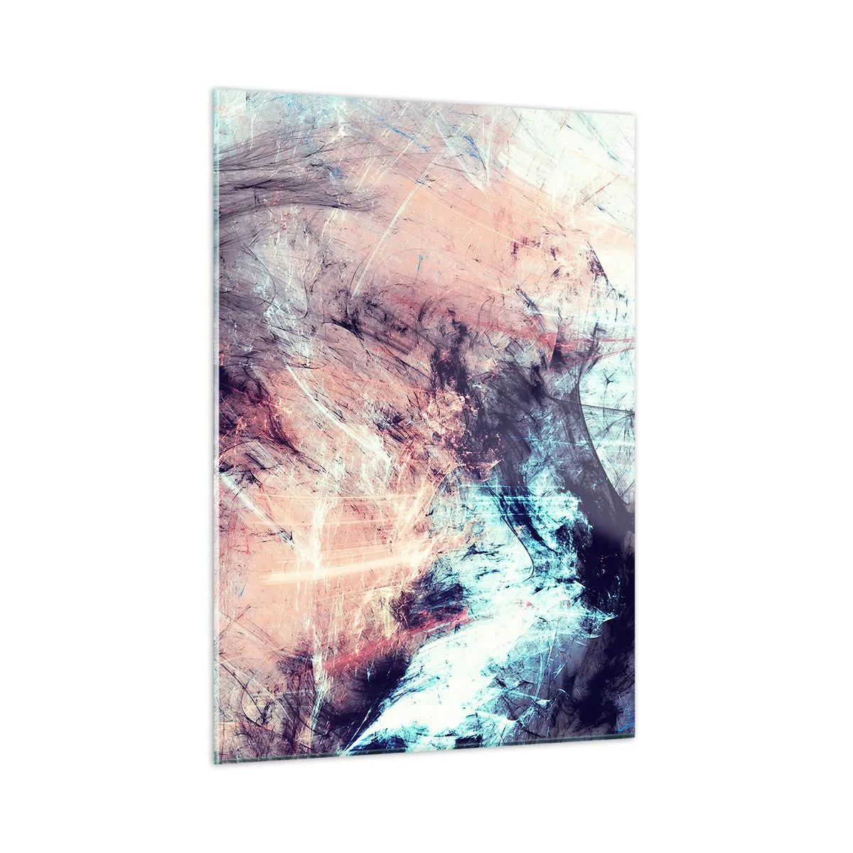 Impression sur verre - Image sur verre - Un mélange abstrait de couleurs dans des tons pastel et sombres. - 50x70cm - Sentir le vent - Décoration murale moderne pour le salon et la chambre ARTTOR