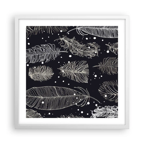 Affiche dans un cadre blanc - Poster - Toile de plumes - 50x50 cm
