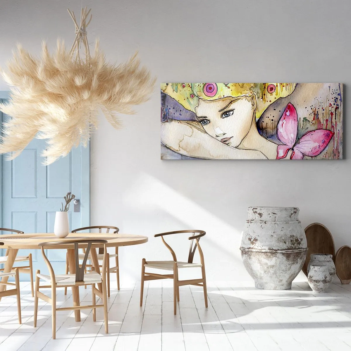 Impression sur toile - Image sur toile - La princesse papillon - 90x30 cm