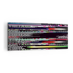 Impression sur toile - Image sur toile - Lignes et pixels colorés dans un style abstrait - 120x50cm - L'image de contrôle de la réalité - Décoration murale moderne pour le salon et la chambre ARTTOR