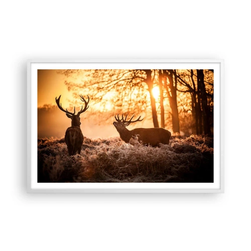 Affiche dans un cadre blanc - Poster - Le rêve d'un chasseur - 91x61 cm