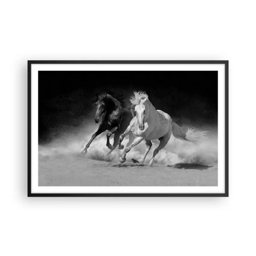 Affiche dans un cadre noir - Poster - Galop de la liberté - 91x61 cm