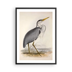Affiche dans un cadre noir - Poster - La grâce du héron - 50x70cm - Grâce au héron - Décoration murale moderne pour le salon et la chambre ARTTOR
