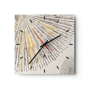Horloge murale - Pendule murale - Motif abstrait en forme de rayon - 30x30cm - La beauté du rayon - Décoration murale moderne pour le salon et la chambre ARTTOR