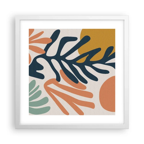 Affiche dans un cadre blanc - Poster - Mers de corail - 40x40 cm