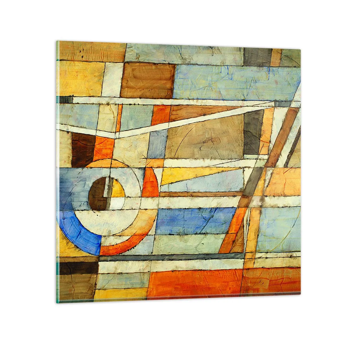 Impression sur verre - Image sur verre - Cubisme sur le chantier - 70x70 cm