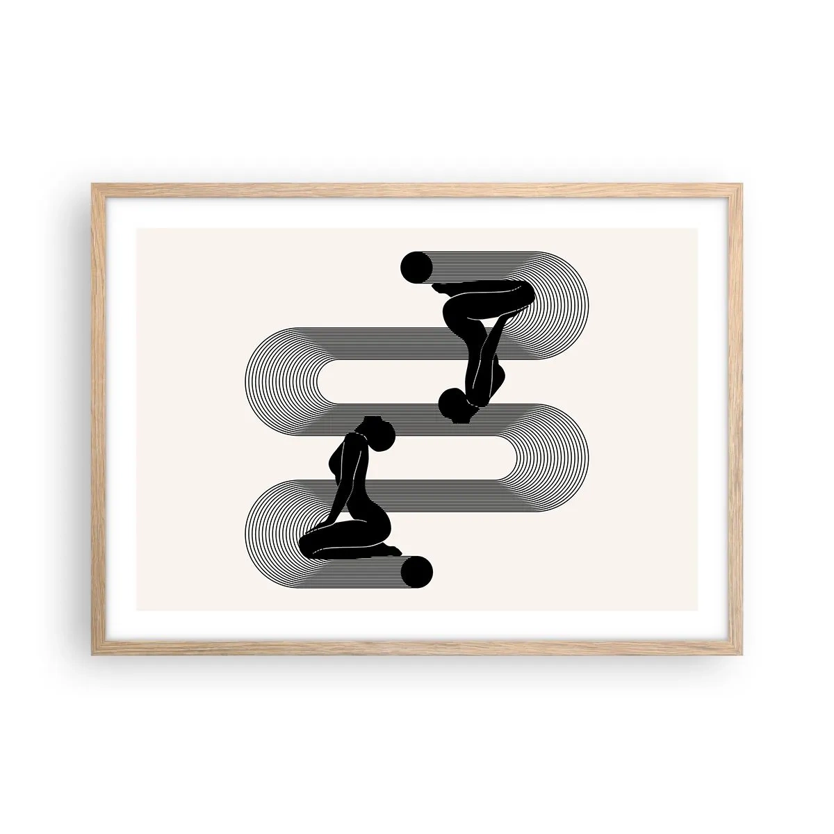 Affiche dans un chêne clair - Poster - Symétrie sensuelle - 70x50 cm