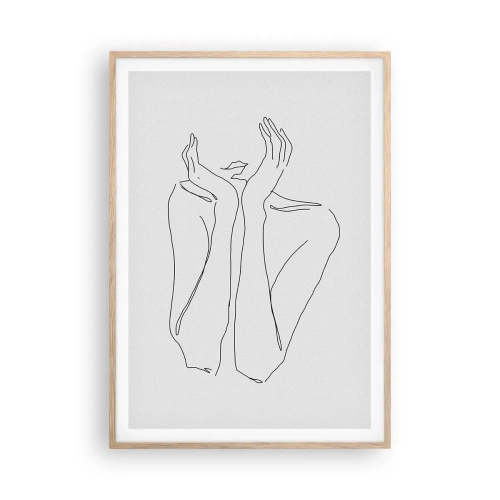 Affiche dans un chêne clair - Poster - De quoi rêvent les femmes - 70x100 cm