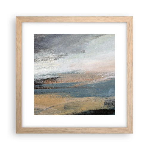 Affiche dans un chêne clair - Poster - Abstraction : paysage nordique - 30x30 cm