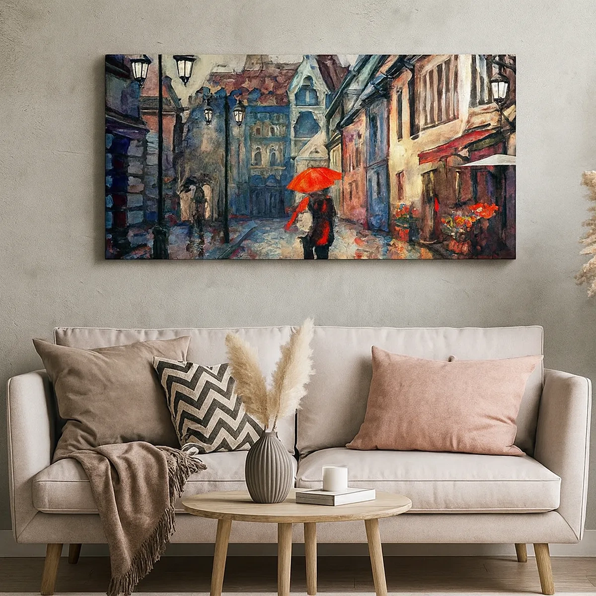 Impression sur toile - Image sur toile - Pluie pour deux - 30x30 cm