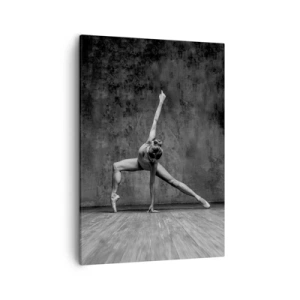 Impression sur toile - Image sur toile - Une danseuse dans une pose artistique contre un mur brut - 50x70cm - Balance idéale - Décoration murale moderne pour le salon et la chambre ARTTOR