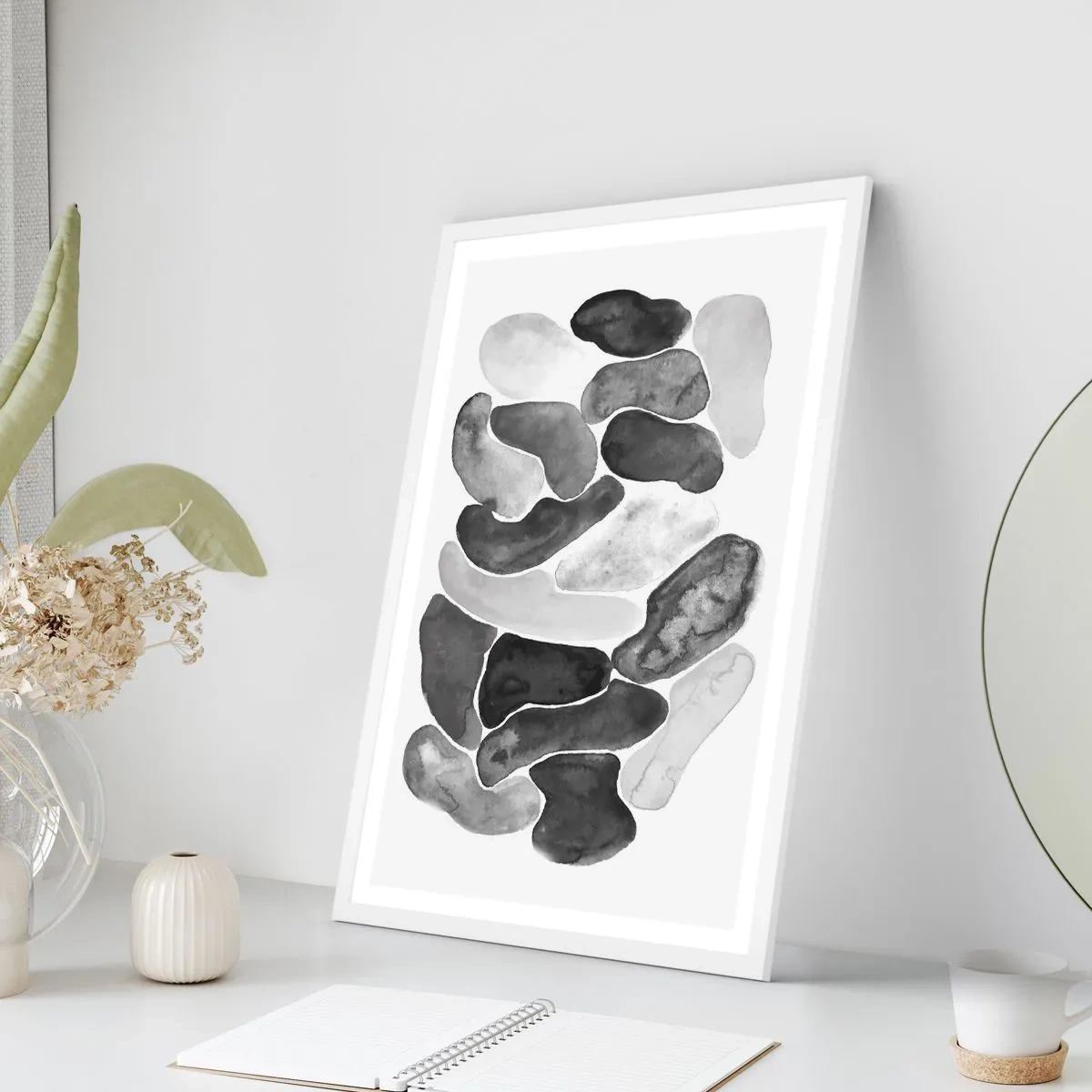 Affiche dans un cadre blanc - Poster - Abstraction rocheuse - 70x100 cm