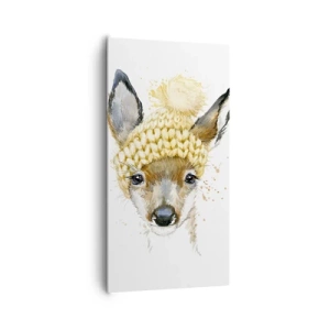 Impression sur toile - Image sur toile - Pour l'hiver dans la forêt enneigée - 65x120 cm