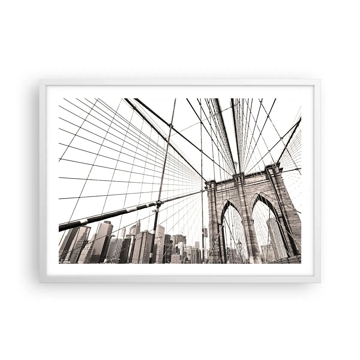 Affiche dans un cadre blanc - Poster - Cathédrale New Yorkaise - 70x50 cm