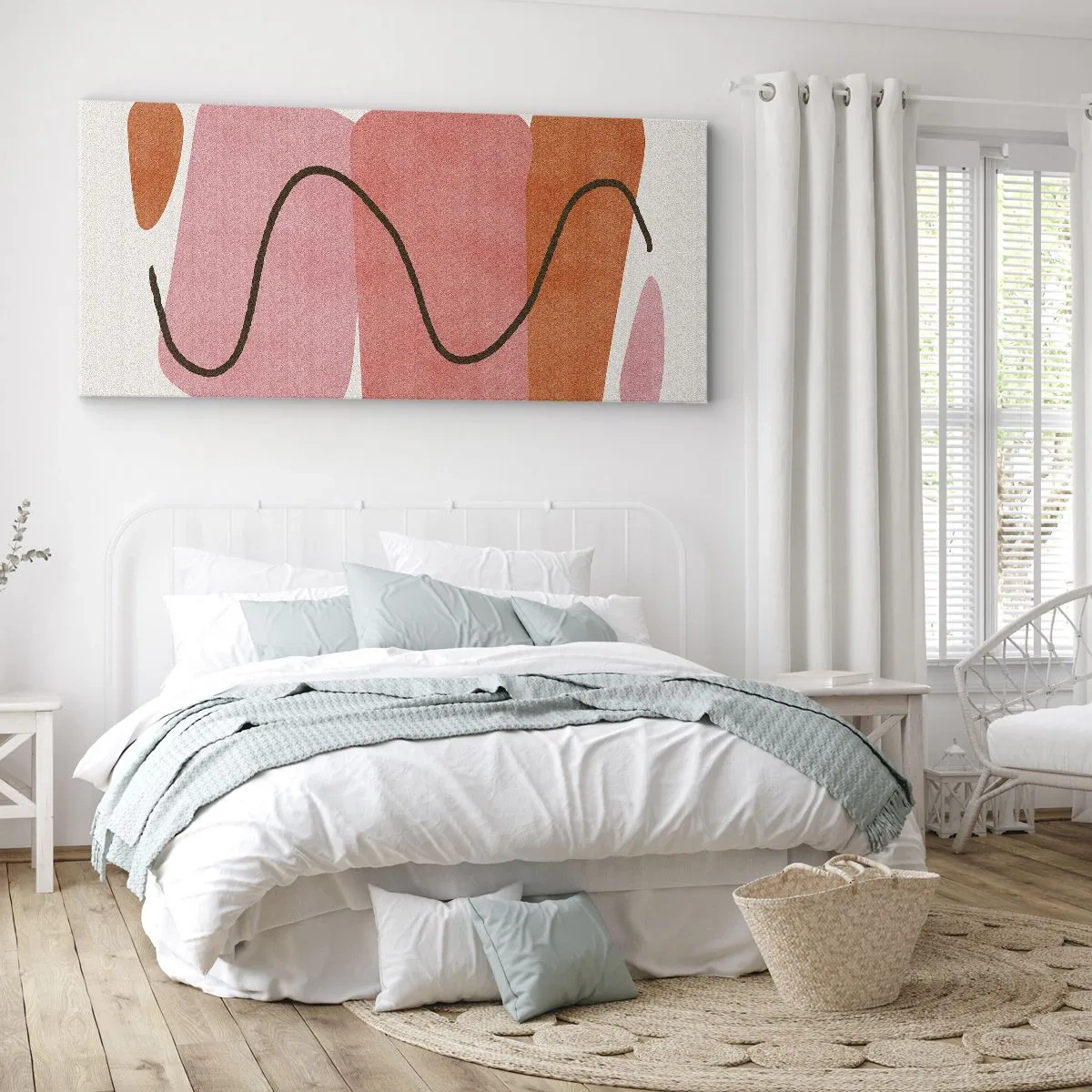 Impression sur toile - Image sur toile - mouvement doux des formes - 100x40 cm