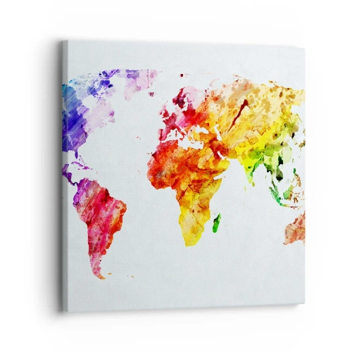Impression sur toile - Image sur toile - Toutes les couleurs du monde - 30x30 cm