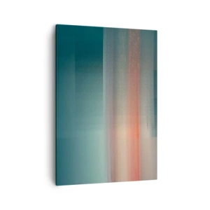 Impression sur toile - Image sur toile - Un coucher de soleil aux tons pastel sur un horizon calme - 50x70cm - Résumé : vagues de lumière - Décoration murale moderne pour le salon et la chambre ARTTOR