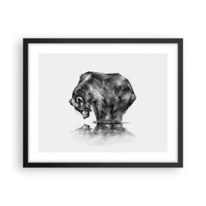 Affiche dans un cadre noir - Poster - Ravi de rencontrer quelqu'un de proche - 50x40 cm