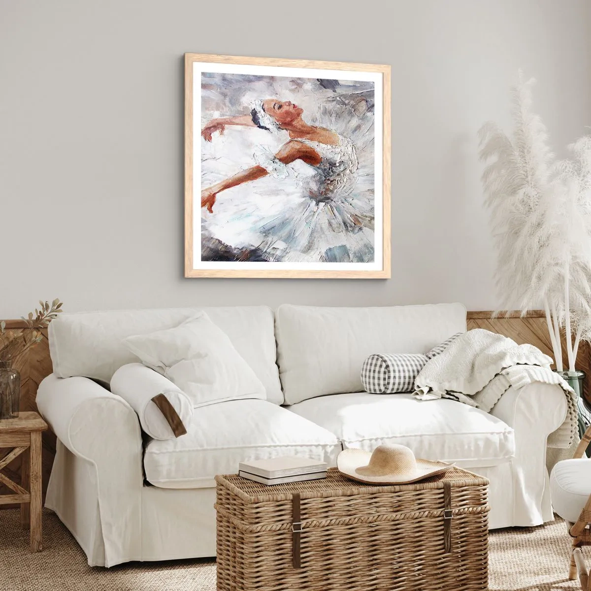 Affiche dans un chêne clair - Poster - Délicat et léger comme du tulle - 60x60 cm