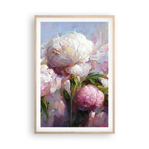 Affiche dans un chêne clair - Poster - Un bouquet plein de vie - 61x91 cm