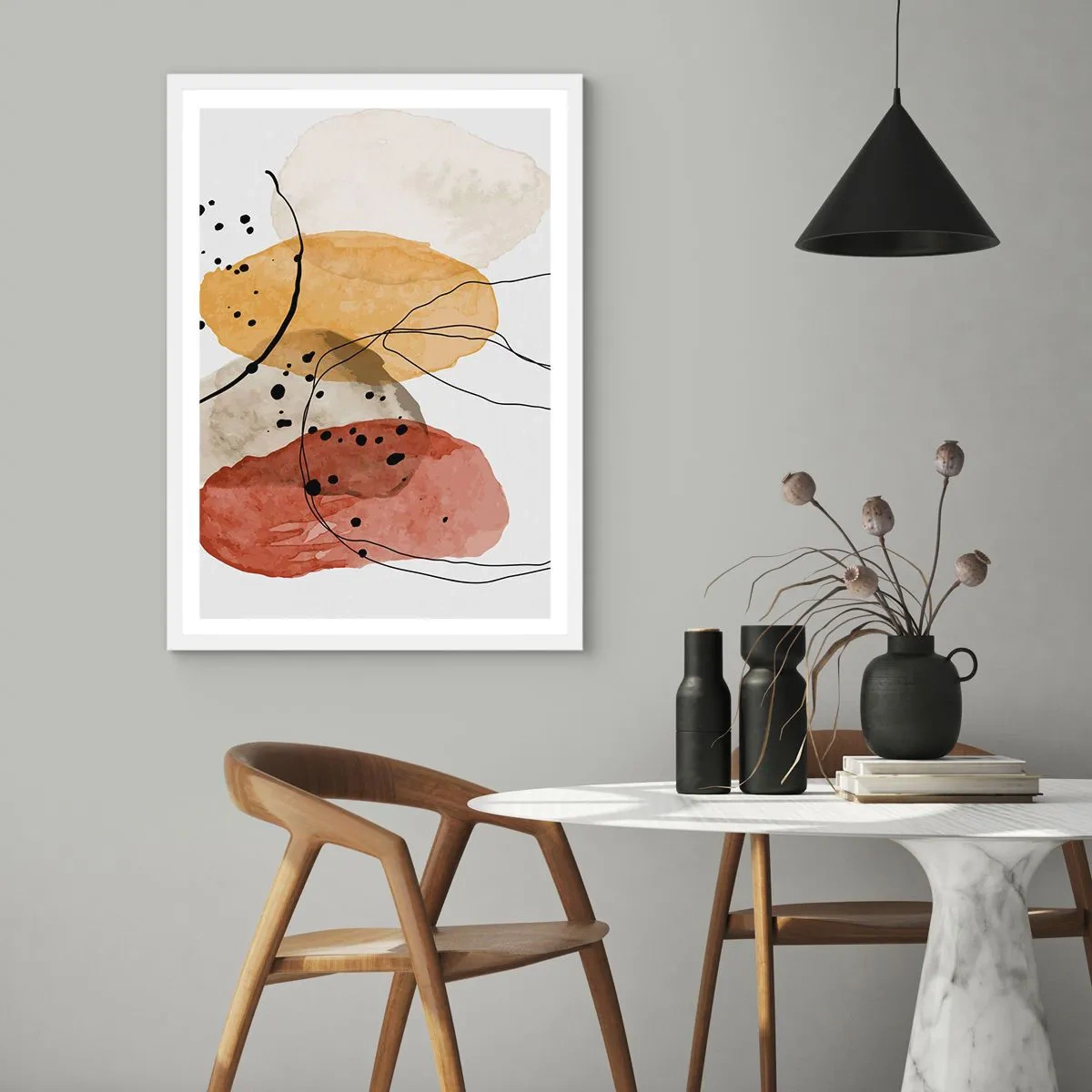 Affiche dans un cadre blanc - Poster - Léger et transparent comme l'air - 61x91 cm