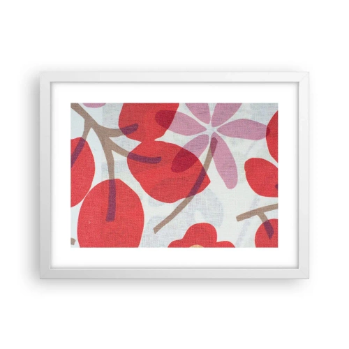 Affiche dans un cadre blanc - Poster - Composition florale dans les roses - 40x30 cm