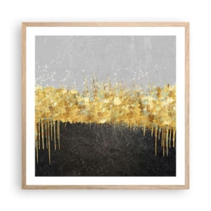 Affiche dans un chêne clair - Poster - Vers l'intérieur et vers le haut - 60x60 cm