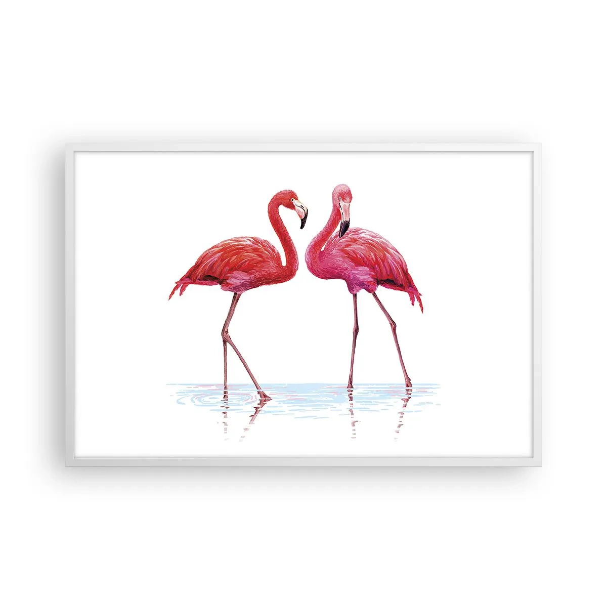 Affiche dans un cadre blanc - Poster - Rendez-vous rose - 91x61 cm