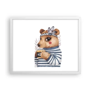 Affiche dans un cadre blanc - Poster - Un nounours trop mignon - 50x40 cm