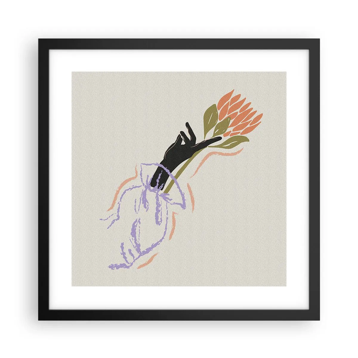 Affiche dans un cadre noir - Poster - Touche fraternelle - 40x40 cm