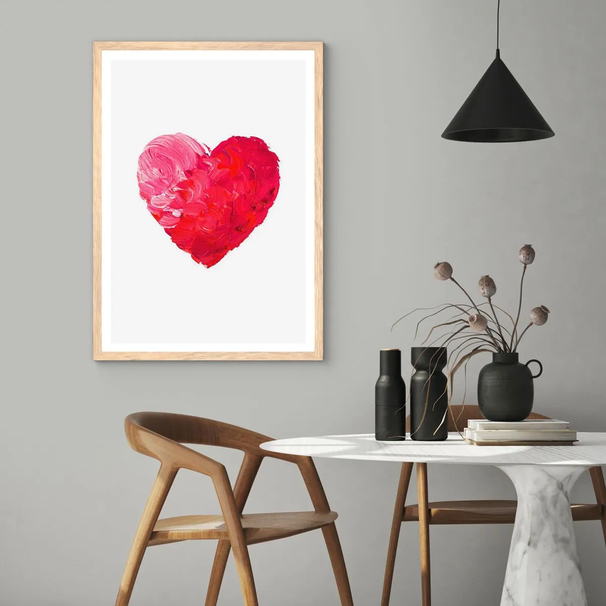 Affiche dans un chêne clair - Poster - All you need is love - 40x50 cm