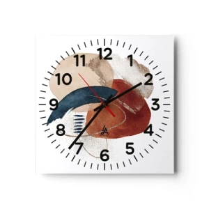Horloge murale - Pendule murale - Composition ovale - 40x40 cm