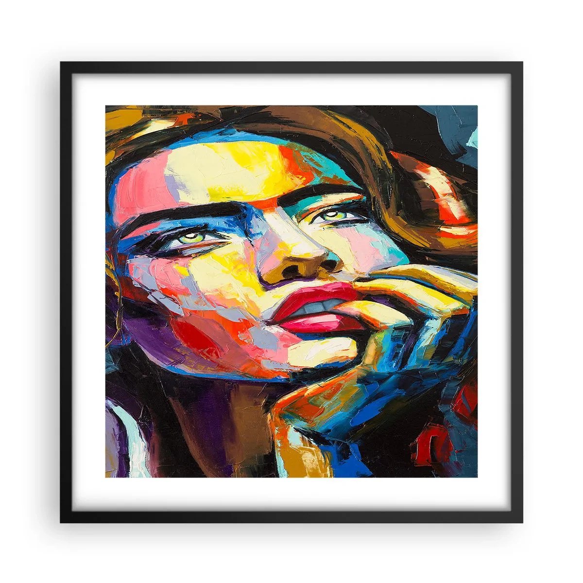 Affiche dans un cadre noir - Poster - Les rêves volent dans le ciel comme des oiseaux - 50x50 cm