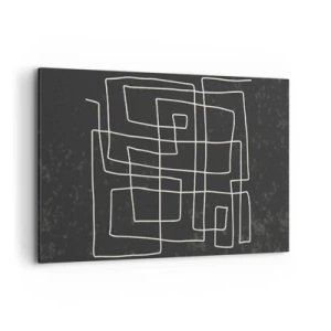Impression sur toile - Image sur toile - Motif géométrique abstrait sur fond sombre - 120x80cm - Pas aussi simple - Décoration murale moderne pour le salon et la chambre ARTTOR