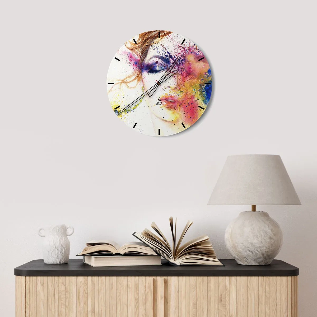 Horloge murale - Pendule murale - Vertiges arc-en-ciel - 30x30 cm