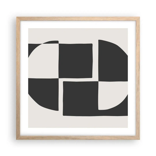Affiche dans un chêne clair - Poster - Antithèse - Synthèse - 50x50 cm