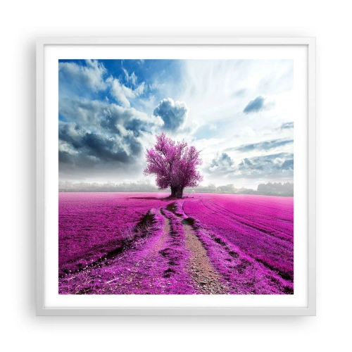 Affiche dans un cadre blanc - Poster - Lande - nature sauvage - 60x60 cm