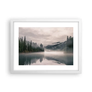 Affiche dans un cadre blanc - Poster - Reflet dans le brouillard - 40x30 cm
