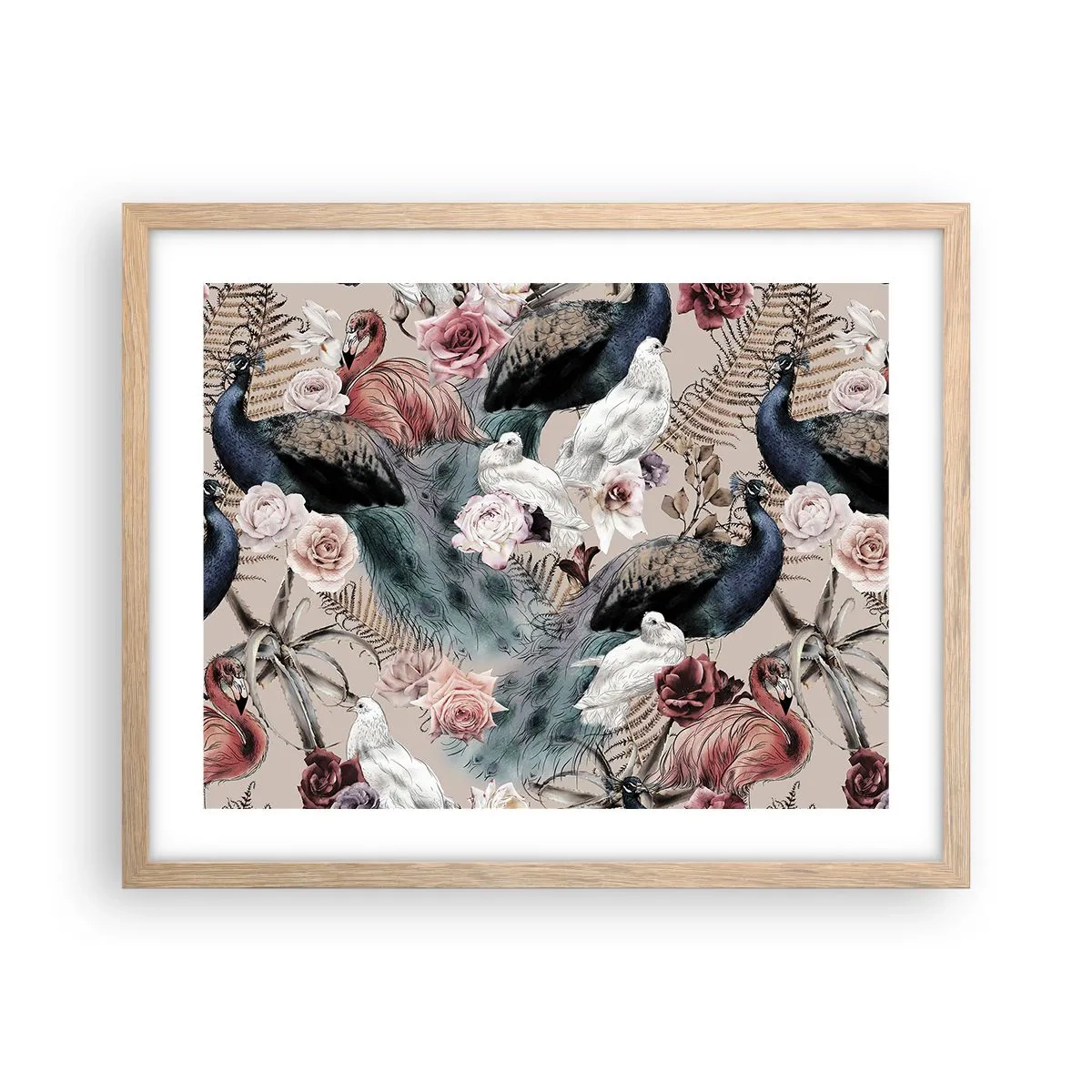 Affiche dans un chêne clair - Poster - Dans un jardin de palace - 50x40 cm