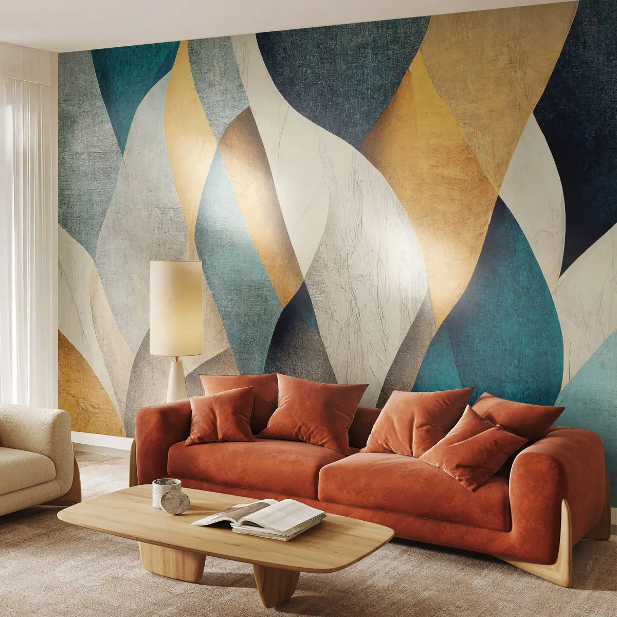 Papier Peint Photo Premium Canvas - Rythme et vague - Abstraction, Morceau, Épuisé - 250x175 cm