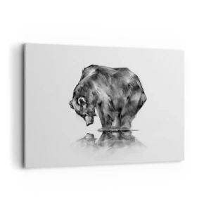 Impression sur toile - Image sur toile - Un dessin d'un ours dans un style minimaliste - 120x80cm - Ravi de rencontrer quelqu'un de proche - Décoration murale moderne pour le salon et la chambre ARTTOR