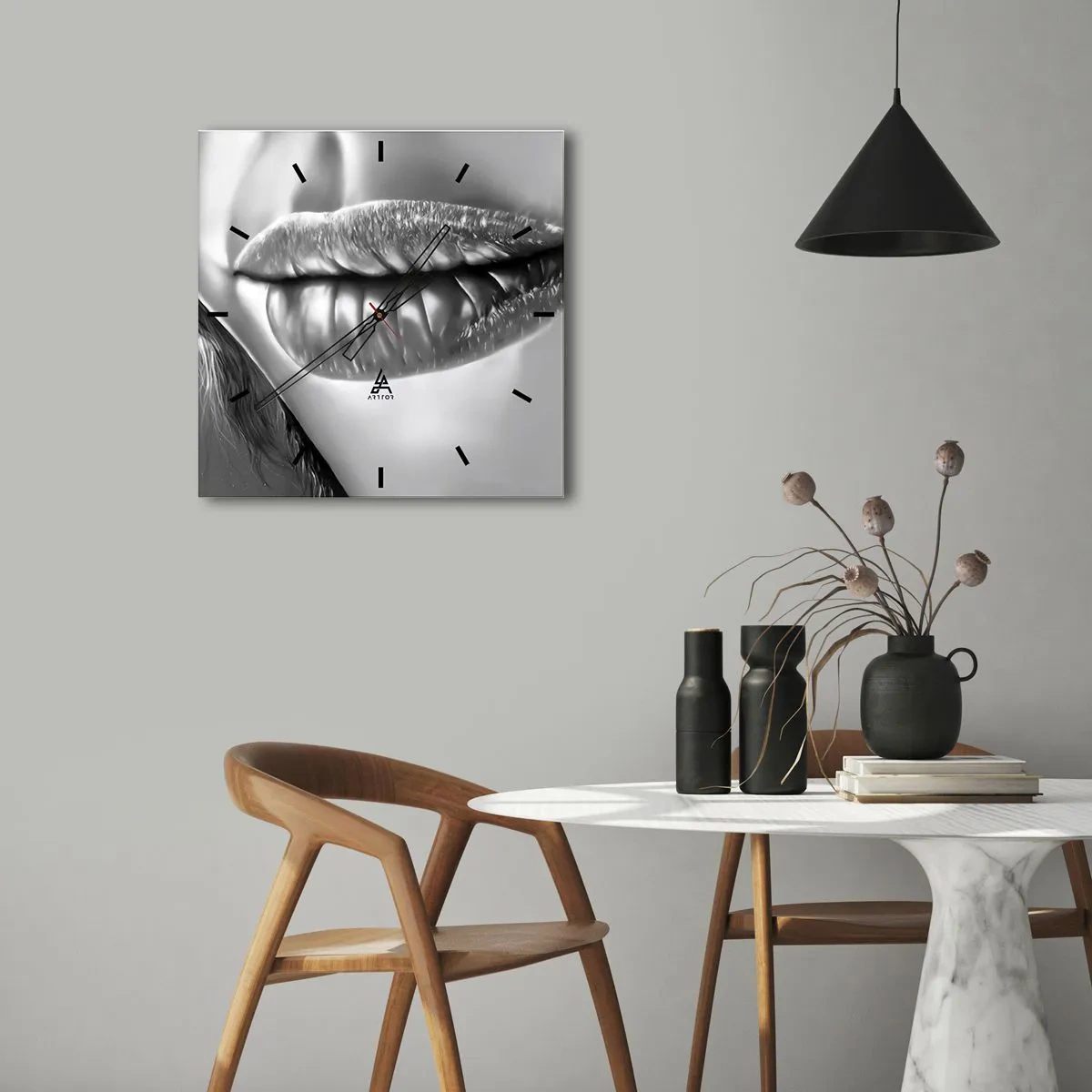 Horloge murale - Pendule murale - Je sais à quoi tu penses… - 40x40 cm