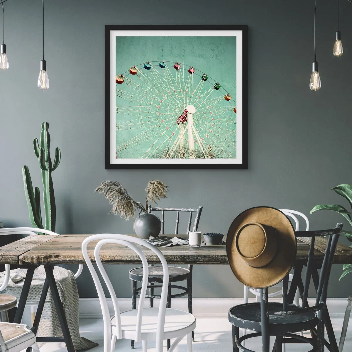 Affiche dans un cadre noir - Poster - Nous vous invitons à vous amuser - 30x30 cm