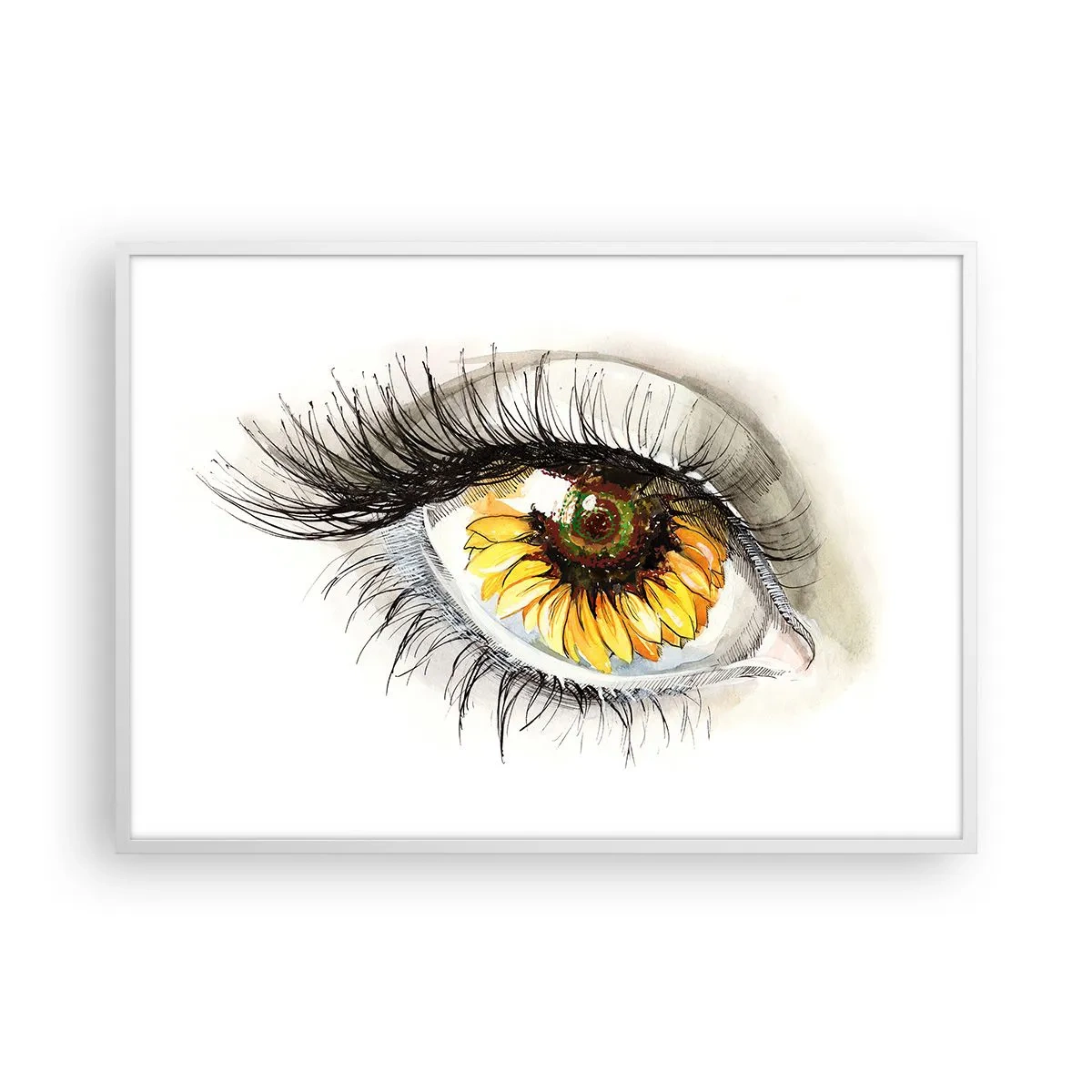 Affiche dans un cadre blanc - Poster - Un look aussi chaud que l'été - 100x70 cm