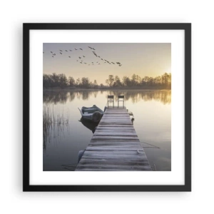 Affiche dans un cadre noir - Poster - Je reviendrai - 40x40 cm